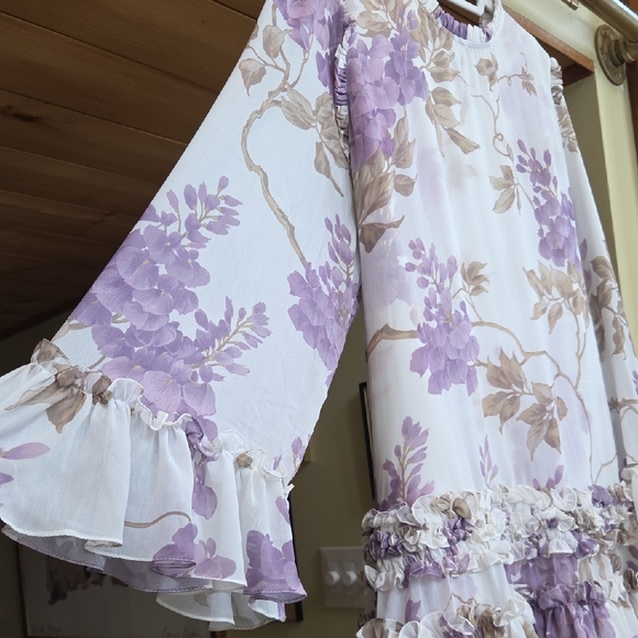 NWOT Needle & Thread Floral Mini Dress - Purple and Cream - Picture 3 of 6